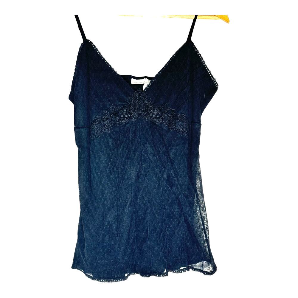 No Boundries Black Lace Empire Waist Sheer Camisole Large